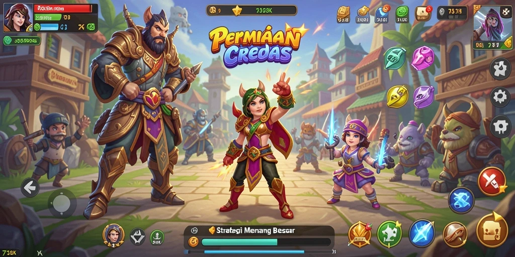 Tampilan gameplay seru dari 73K dengan aksi strategi yang mendebarkan.