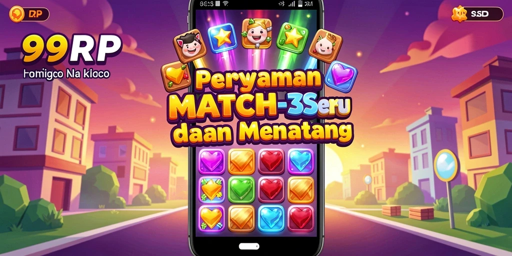 Tangkapan layar utama gameplay 99RP menunjukkan aksi mencocokkan buah-buahan.