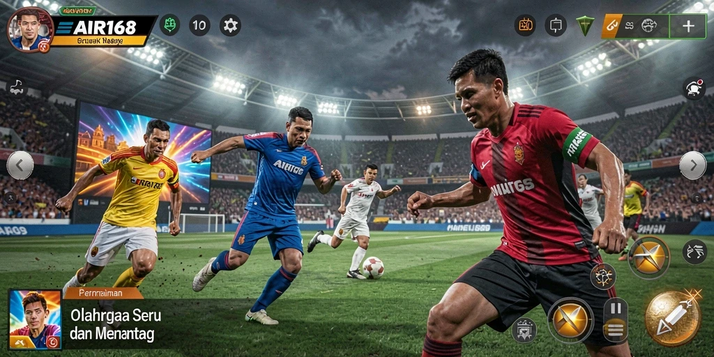 Tangkapan layar menampilkan aksi seru dalam pertandingan olahraga.