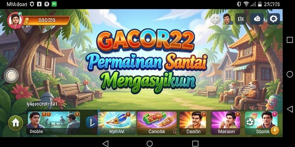 Tampilan gameplay <strong>GACOR22</strong> yang ceria dan mengasyikkan.
