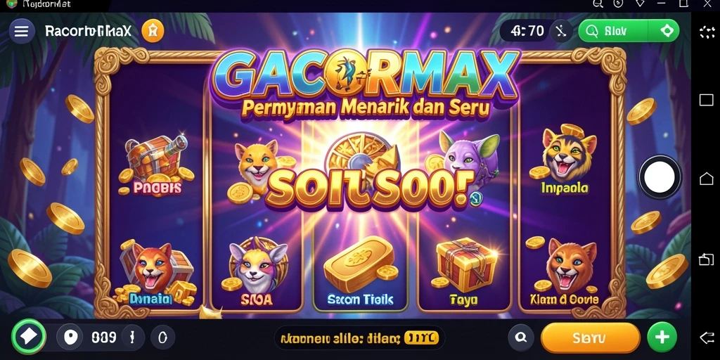 Tampilan menarik dari gameplay Slot GACORMAX dengan efek visual yang memukau.