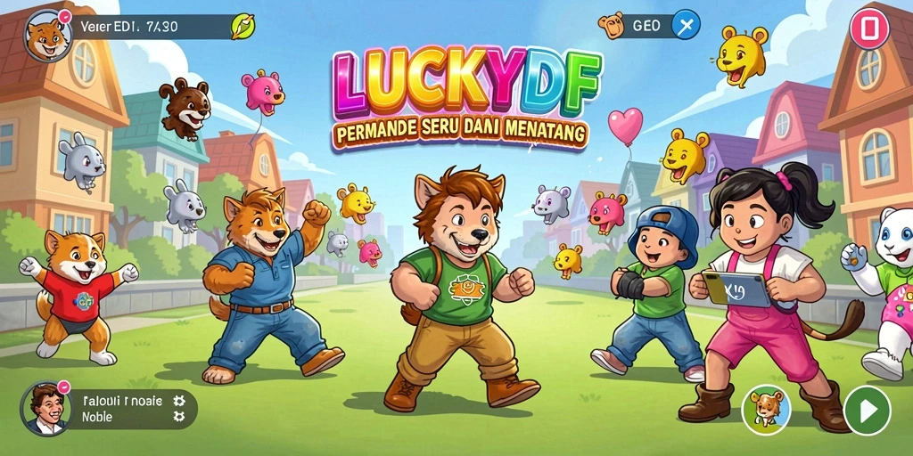 Tampilan gameplay seru dari LUCKYDF, menunjukkan aksi dan tantangan arcade.