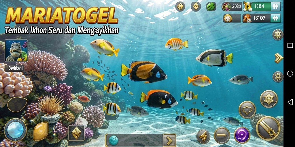 Tampilan permainan Tembak Ikan yang menegangkan di MARIATOGEL.