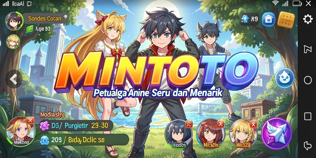 Gameplay MINITOTO dengan karakter anime penuh aksi dan petualangan.