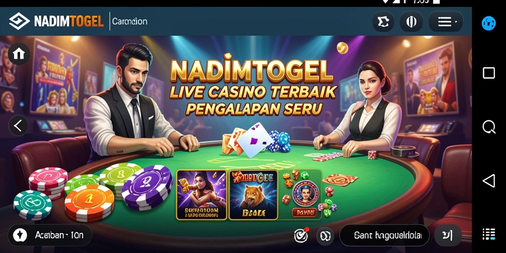 Screenshot gameplay NADIMTOGEL dengan dealer langsung yang profesional.