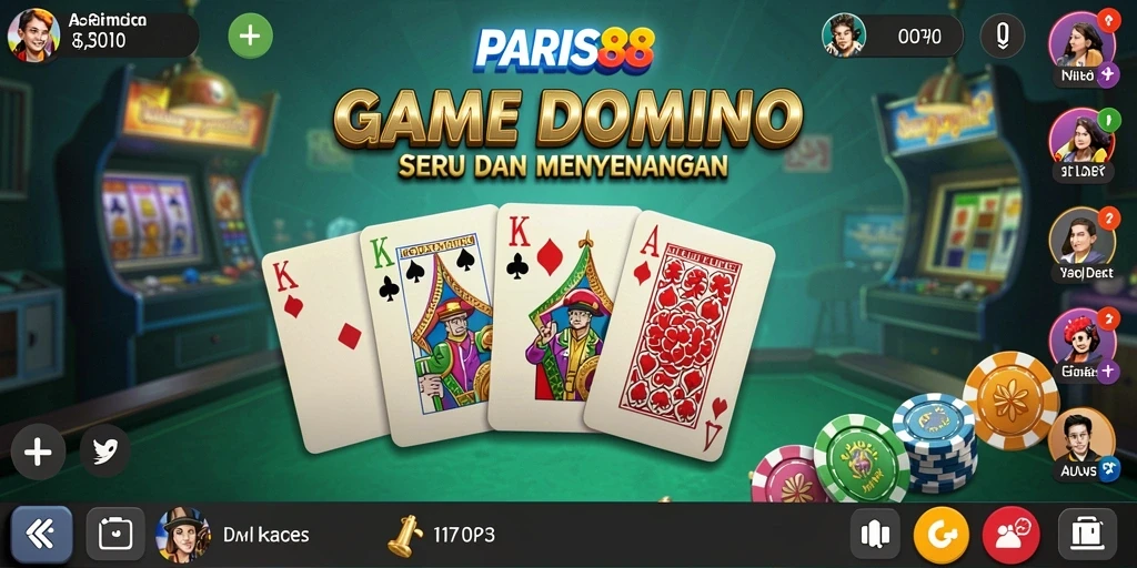 Tampilan menarik dari gameplay Domino di PARIS88.