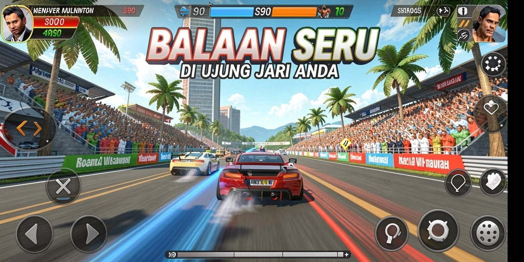 Tampilan gameplay S80 yang menegangkan saat balapan.