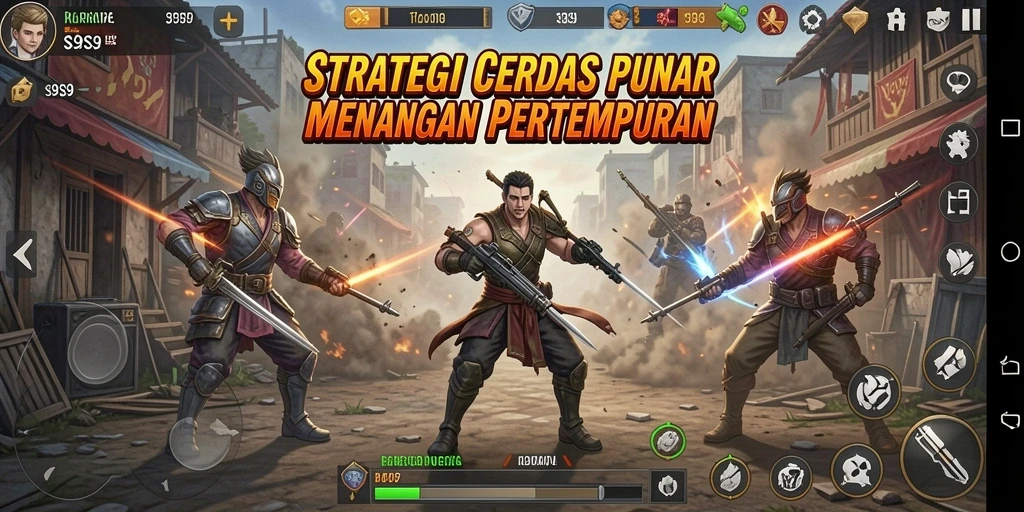 Tangkapan layar S9S9 menampilkan aksi pertempuran strategi yang intens.