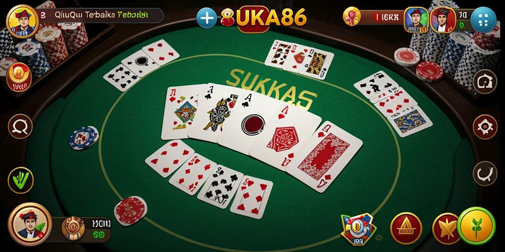 Tampilan gameplay QiuQiu yang seru dan mendebarkan.