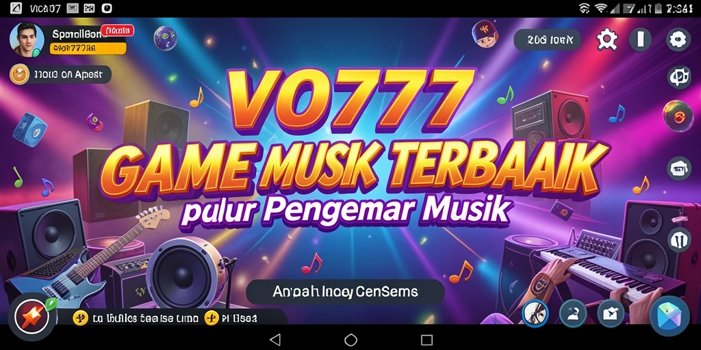 Screenshot VO777 menampilkan gameplay seru dengan berbagai tantangan musik.